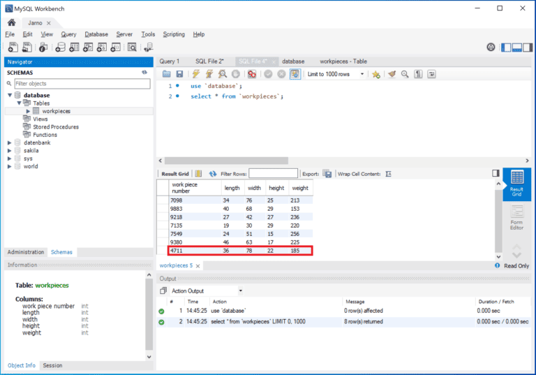 Store machine data of a S7 PLC in a SQL database - MB
